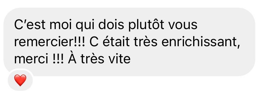 C’est moi qui dois plutôt vous remercier !!! C’était très enrichissant, merci !!! À très vite.